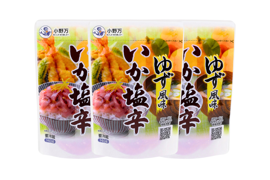 いか塩辛 ゆず風味 140g×3個 セット 計420g [小野万 宮城県 気仙沼市 20565715] 魚 魚介類 いか イカ 塩辛 イカ塩辛 ゆず 酒の肴 おつまみ ご飯のお供 冷蔵