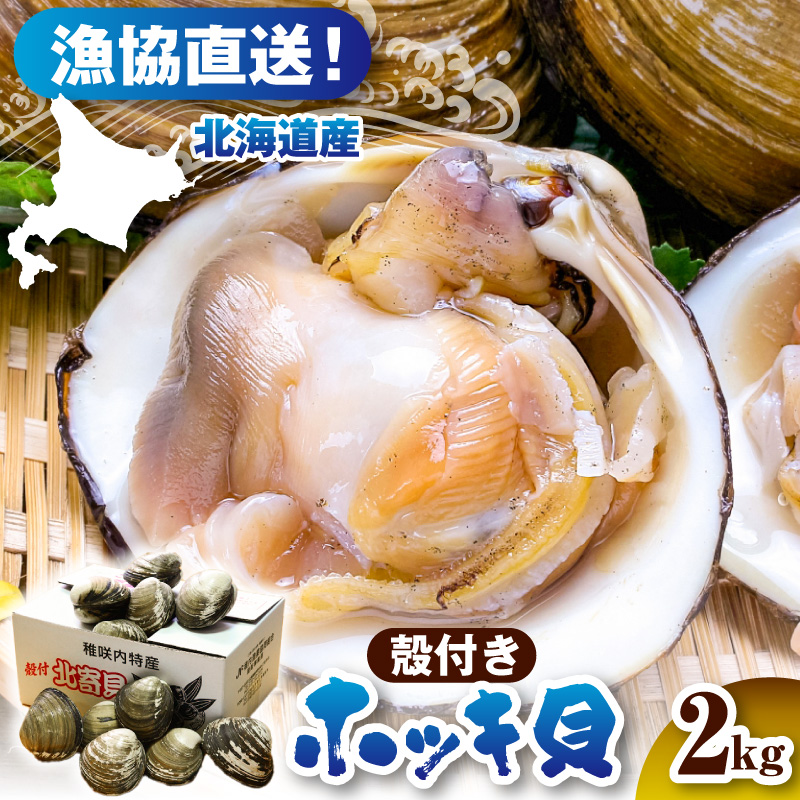 【数量限定】 獲れたて直送 ホッキ貝 約2kg tt007-003 約2kg（約9～12個）