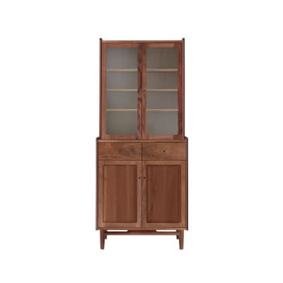 旭川家具 MUKU工房オリジナル ジャム カップボード 80 ウォールナット_04907【1625736】
