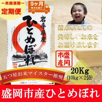 ふるさと納税 盛岡市 【毎月定期便】ひとめぼれ 20kg全9回