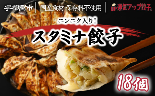 宇都宮餃子 運気アップ餃子 ニンニクマシマシ スタミナ餃子 18個 保存料不使用【冷凍餃子 ぎょうざ ギョウザ 冷凍食品 惣菜 栃木県 宇都宮市 】※配送不可地域:離島