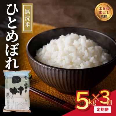 ふるさと納税 田村市 【毎月定期便】無洗米 ひとめぼれ 5kg 精米全3回