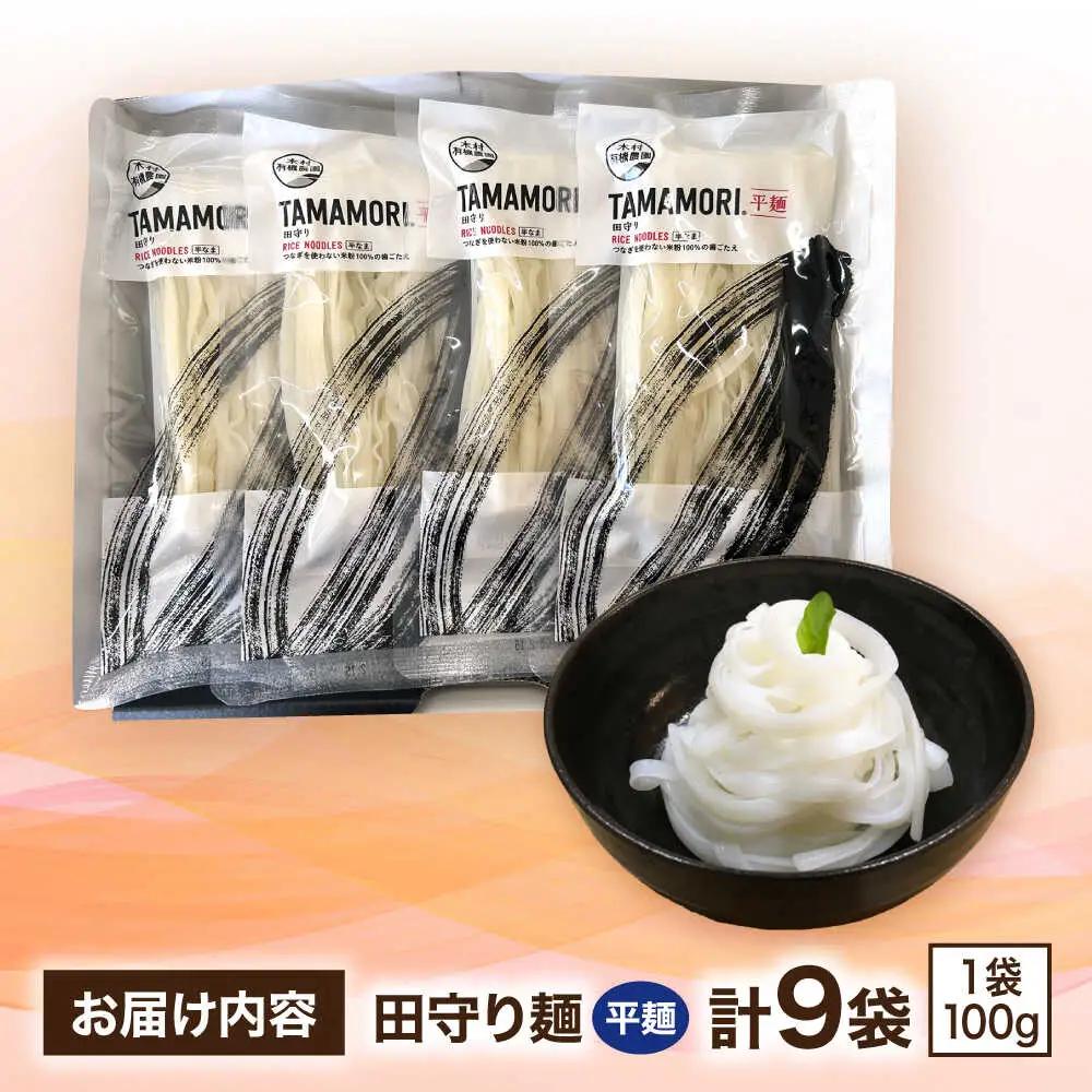 麺 グルテンフリー米粉100%麺 田守り麺（平麺）100g×9袋  [AICU003] 