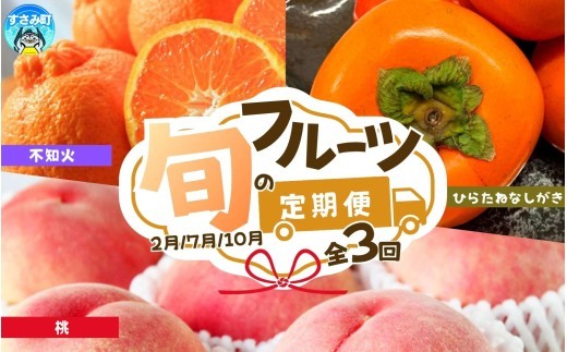 
                  【3回定期便】【2・7・10月】紀州和歌山産旬のフルーツセット(不知火・桃・ひらたね)  / 果物定期便 フルーツ定期便 しらぬい 柑橘 くだもの 果物 カキ かき 柿 もも モモ 桃 【tkb393】
                