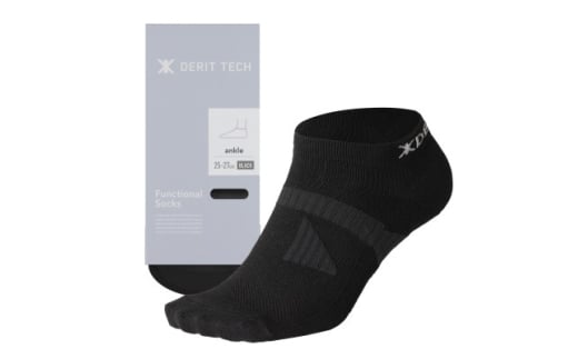デリットテック バランスソックス(ブラック)25～27cm ゴルフ/マラソン/姿勢/パフォーマンス【1555328】