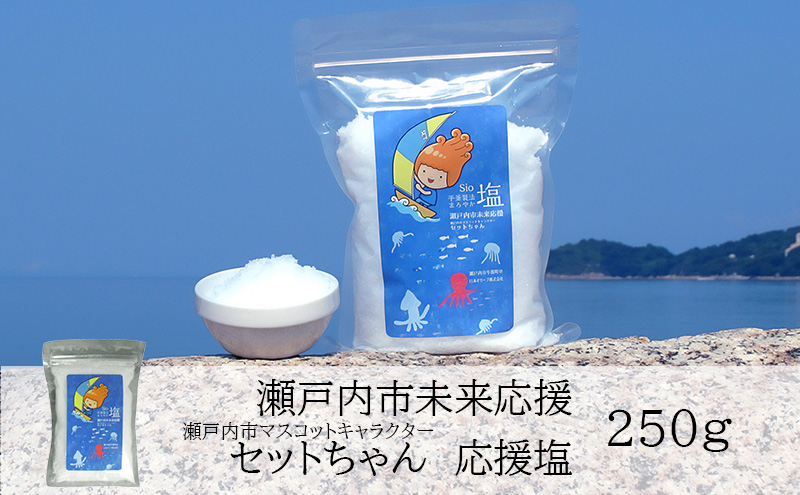 セットちゃん 応援塩 250g 塩 フレーク塩 粗塩 調味料 岡山 瀬戸内市