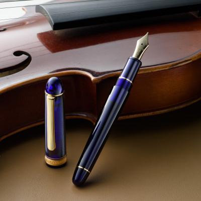 ふるさと納税 川越市 プラチナ万年筆　#3776　センチュリー　PNB-15000【シャトルブルー】川越唐桟ペンケース付き