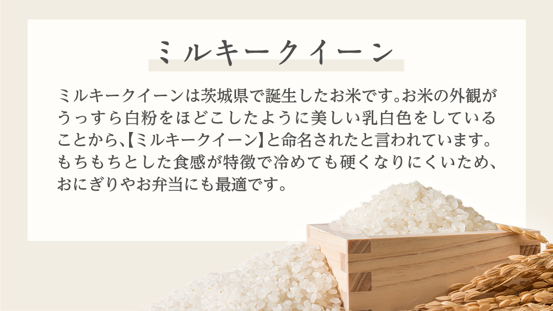 《 令和7年産 》茨城県産 ミルキークイーン 10kg ( 5kg × 2袋 )  米 コメ こめ 五ツ星 高品質 白米 精米 お弁当 期間限定