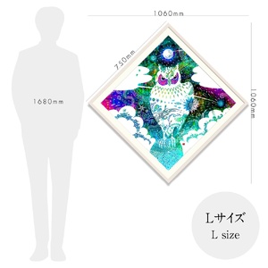 ［琉球イラストレーション］ 与儀勝之 『星の降る夜 / Starry night』 額装Lサイズ インテリア 雑貨 アート おしゃれ おすすめ 沖縄市 / yogima office[BCAI007]