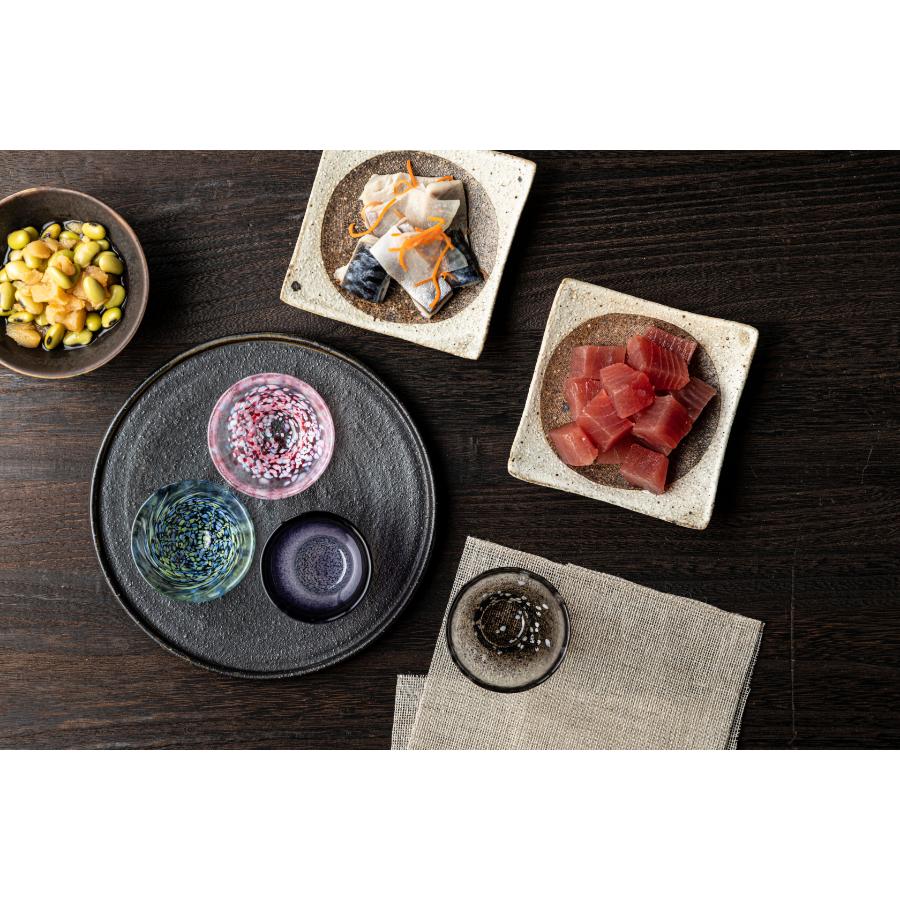 ＜津軽びいどろ＞あおもりの肴　盃4柄セット