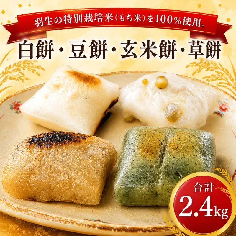 特別栽培米 餅 2.4kg 48枚入 1袋6枚入 2袋×4種類 計8袋 切餅
