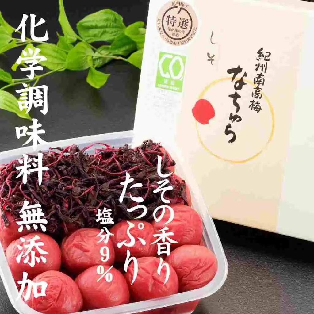 紀州産南高梅 なちゅら しそ漬 300g 塩分9％ tnht003