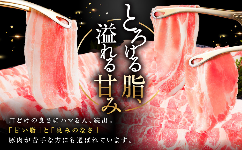 【ふるさと納税限定】和豚もちぶたしゃぶしゃぶセット 合計1.2kg（ロース バラ 肩ロース）ふるさと納税 【小分け 豚肉 ポーク 豚しゃぶ しゃぶしゃぶ肉 冷凍 和豚もちぶた こだわりの豚肉 おいしい