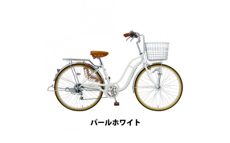 完成品でお届け!  自転車 Pony-tail 24インチ 通勤 通学 【パールホワイト】 おしゃれ レトロ シマノ6段変速 オートライト 低床フレーム 安全基準BAA適合車 ポニーテール 大阪府 堺