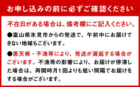 【1月配送開始】 〈配送地域限定〉 産地直送 氷見漁港 朝どれ鮮魚お刺身セット定期便6ヶ月連続 平日配達希望（2、3月配送なし）