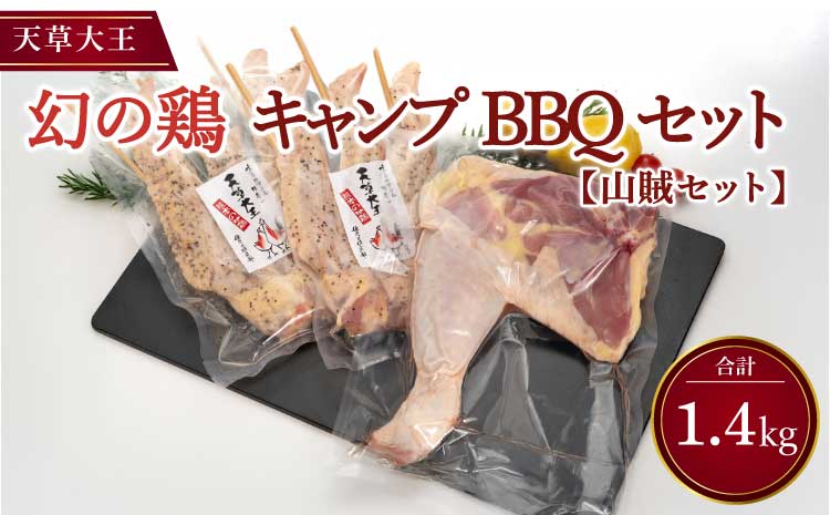 幻の鶏 天草大王 山賊セット（骨付きもも肉1本 大手羽先3本×2パック）計約1400g 国産 鶏肉 キャンプ BBQ 