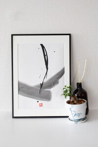 福岡市ゆかりの墨象作品《慈影》原画（A3額装）／「静かなる強さの系譜」黒田官兵衛シリーズより