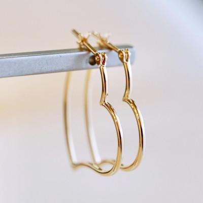 ふるさと納税 昭和町 18金 イエローゴールド ハート 地金フープピアス 保証書付 KO-0026 |  | 01