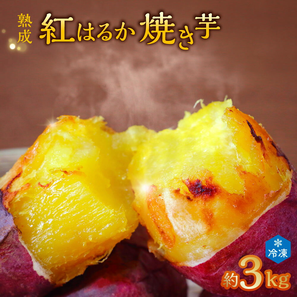【ふるさと納税】 熟成紅はるか冷凍焼き芋 約3kg (電子レンジ対応袋使用) 茨城県産 さつまいも 濃密な甘さ 遠赤外線焼き上げ シャーベット風 焼き芋スムージー 焼き芋ラテ スイーツ ヘルシーおやつ 茨城県 潮来市 送料無料