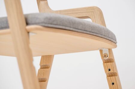 【樹工房】Hygge キッズハイチェア ＜座面：レザー（ライトグレー）＞