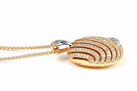 【一点もの】ダイヤモンド（0.84ct）K18PG/WGペンダント　R56　K05087-H