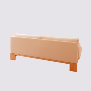 No.674 【家具蔵】2Pアームレスソファ モデルノ チェリー材