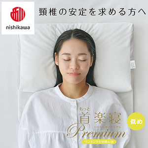 枕 西川 nishikawa New 医師がすすめる健康枕 もっと首楽寝 プレミアム ピローケース付き 低め グレー P372W まくら