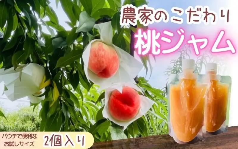 農家のこだわり桃ジャム 添加物不使用・おうち用パウチ お試し桃ジャム　2個 【aozf009】
