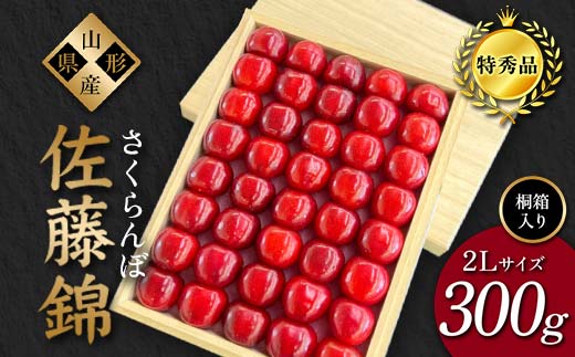 
            【2025年先行予約】さくらんぼ「佐藤錦」300g 特秀品 2Lサイズ ≪桐箱入り≫ 山形県産 FSY-1205
          