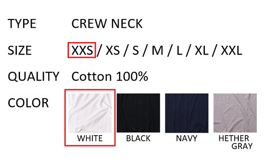 【XXSサイズ】 EIJI T−SHIRT クルーネック ホワイト _SM13-1 ｜ 服 Tシャツ ティーシャツ 国産 日本製 大阪府 阪南市