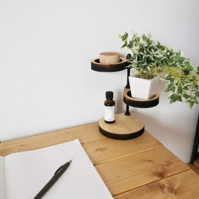 ふるさと納税 守口市 【フチ付き】角に置ける小さなしずくのスタンドシェルフ / 360回転 / 2段タイプ NA |  | 01