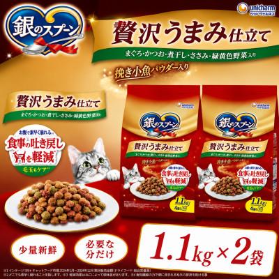 ふるさと納税 上里町 銀のスプーン 贅沢うまみ仕立て 食事の吐き戻し軽減フード ささみ・緑黄色野菜入り 1.1kg×2袋