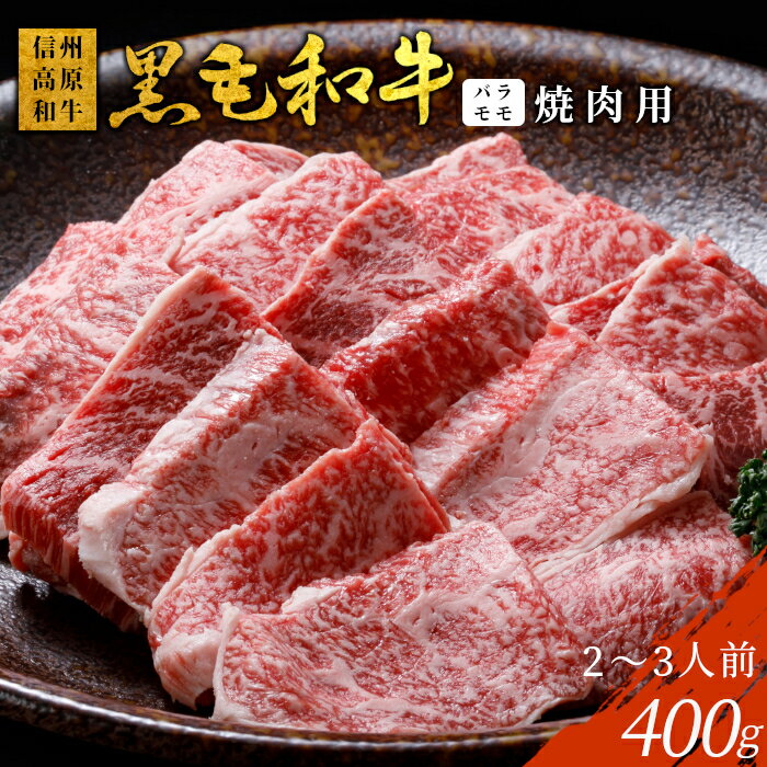 【ふるさと納税】信州高原和牛 焼肉 400g バーベキュー 牛肉 バラ肉 モモ 厳選 盛り合わせ 国産黒毛和牛 牛肉 和牛 焼き肉 10000円 10,000円 一万円 1万円