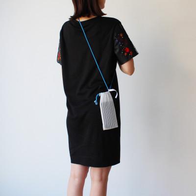 ふるさと納税 高松市 香川県産 プリーツ ポシェット・ストライプ[ブルー1点]　軽やかで上品な透け感のあるサコッシュ |  | 01