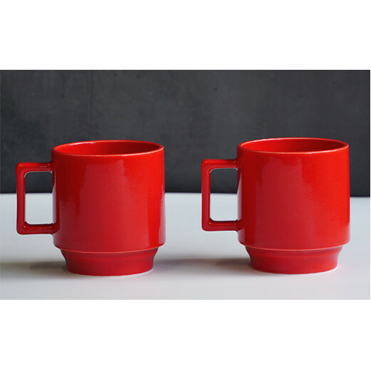 有田焼 世界一つよいマグカップ ～エヌ・マグ～ レッド 2個 セット 匠 Takumi 強化磁器 割れにくい スタッキング スタイリッシュ ギフト プレゼント 赤 A11-67_イメージ2