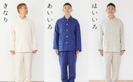 cumuco（クムコ）４重ガーゼ パジャマ メンズ_L／きなり【G0435】