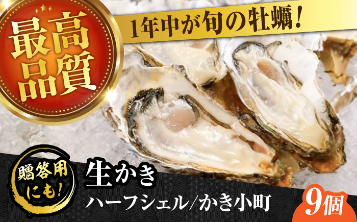 広島牡蠣の老舗！安心・安全の新鮮牡蠣【生牡蠣】牡蠣 かき 殻付き 開殻 夏のかき ハーフシェル『かき小町』9個入 生食用 魚介類 海鮮 広島県産 江田島市/株式会社かなわ [XBP012]