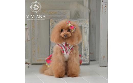 ドッグウェア「VIVIANA」チェック柄フリルワンピース　/　Pink