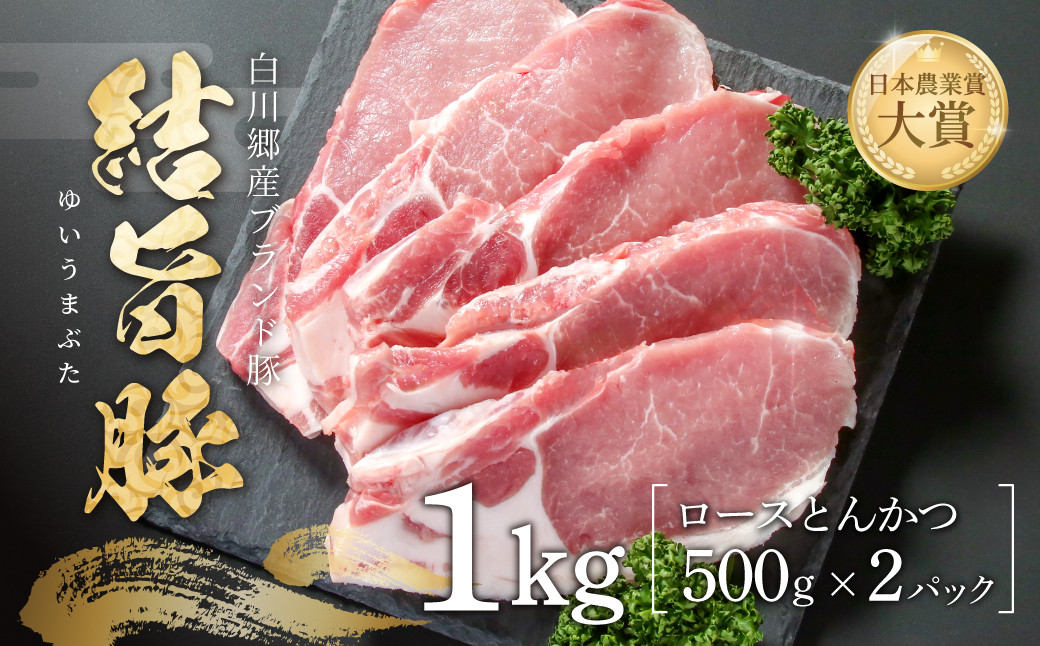 
                  結旨豚 ロースとんかつ 500g×2パック 計1kg 飛騨高山ミート 11000円 [MS007] 
                