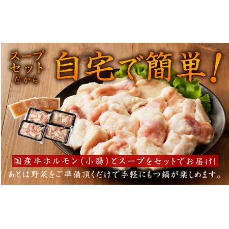 牛もつ鍋 約12人前 国産ホルモン（小腸）1.2kg（300g×4） 塩こうじ スープセット 099H3151_イメージ3