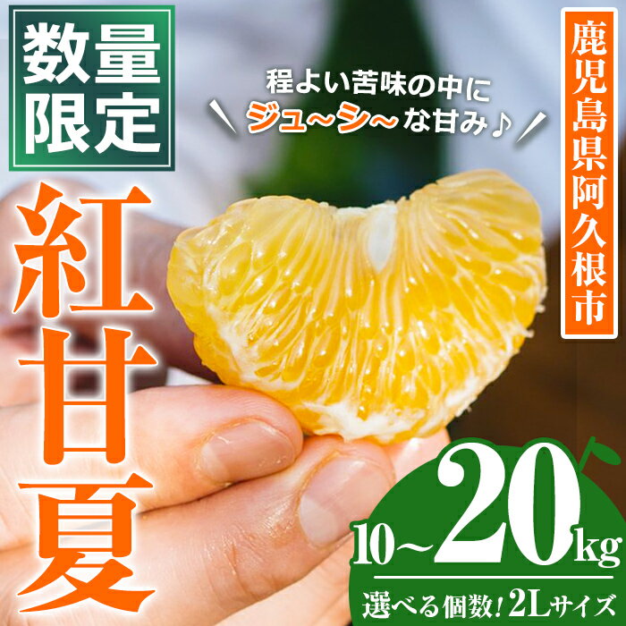 【ふるさと納税】＜先行予約受付中！2026年3月中旬以降順次発送予定＞＜内容量が選べる！＞数量限定！鹿児島県産 紅甘夏 (10～20kg・2L) 柑橘 フルーツ 果物 国産 みかん 期間限定 数量限定 ベニアマナツ ミカン 旬 【株式会社イロドリ】