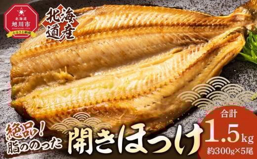 絶品脂ののった 北海道産 開きほっけ 約1.5kg (約300g×5尾セット)_01702