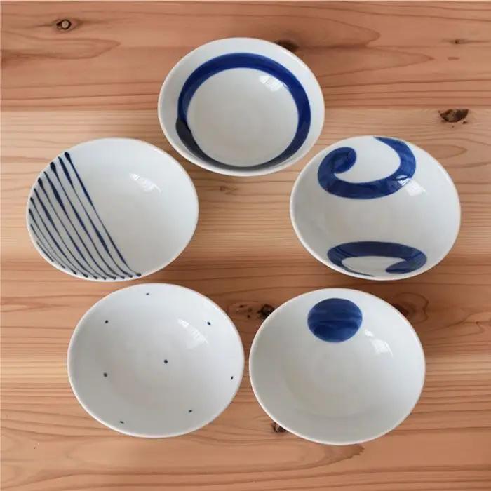 【波佐見焼】染付変形 小鉢 5個セット 食器 皿 【團陶器】 [PB10] 波佐見焼