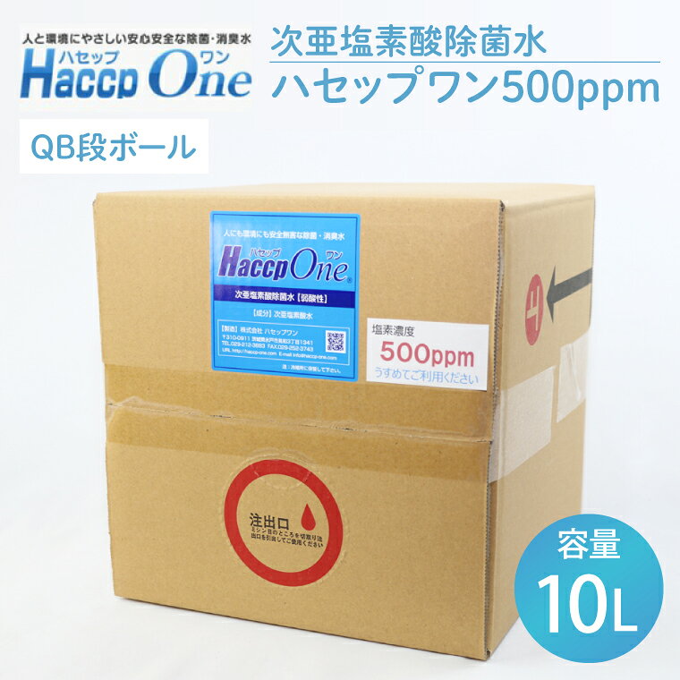 【ふるさと納税】次亜塩素酸除菌水 ハセップワン500ppm　10L【除菌 次亜塩素酸 安心 安全 ペット ウイルス除去 消臭 水戸市 茨城県】（JD-1）