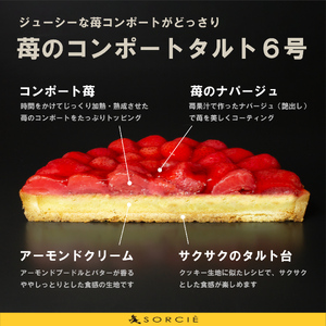 【着日指定可】誕生日ケーキ 苺 のコンポート タルトケーキ 6号 直径19cm 6人～8人分 720g 【バースデー飾り付】 スイーツ ギフト いちご | デザート ケーキ お菓子 洋菓子 冷凍 着日