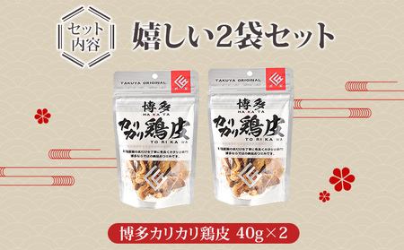 博多カリカリ鶏皮（2袋セット） おつまみ 鶏皮 とりかわ とり皮 国産鶏 唐揚げ 送料無料 メール便（ポスト投函）