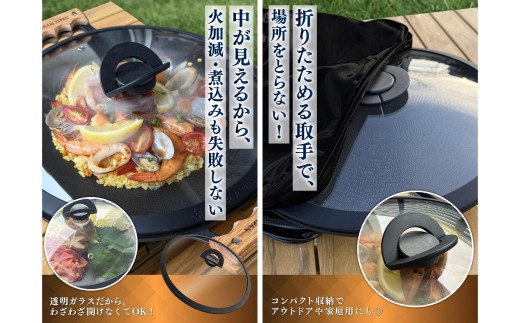 【専用蓋のみ・本体別売り】JIKABI JAPAN マルチグリドル 33cm 蓋のみ キャンプ キャンプ用品 アウトドア 鉄板 【日本正規品】 蓋 ふた フタ ふた単品 強化ガラス ガラス 耐熱ガラス