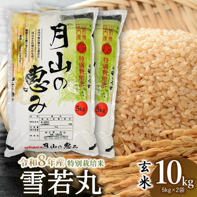 【ふるさと納税】令和8年産 新米 特別栽培米 雪若丸 【玄米】 10kg (5kg×2袋)　2026年産 山形県鶴岡市産 | 特栽 ブランド米 特産品 お米