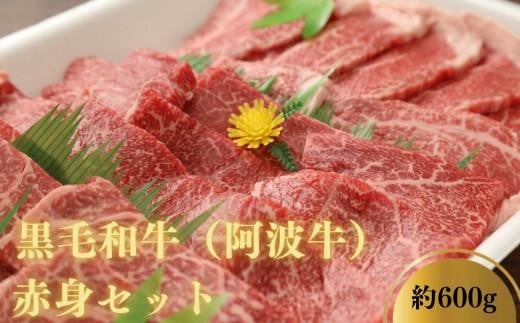阿波牛 赤身焼肉セット 600g 冷凍 国産 黒毛和牛 阿波牛 和牛 牛肉 セット 赤身 マル イチボ クリ カメノコ トウガラシ バーベキュー BBQ