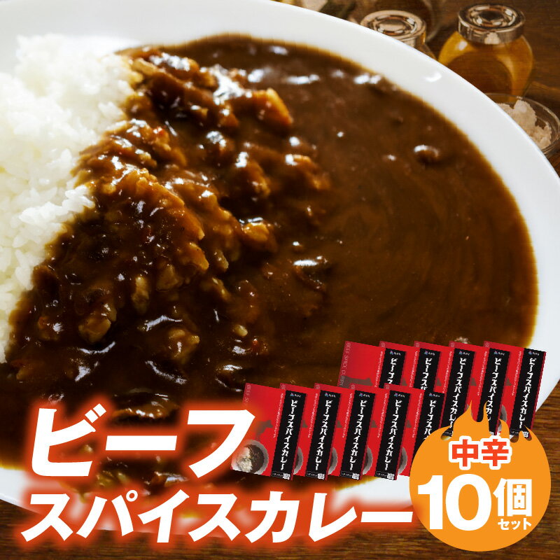 【ふるさと納税】ビーフスパイスカレー 1袋 180g 10個 セット 平茸 牛肉 野菜 32種類 スパイス 平茸 椎茸 たまねぎ 人参 レンコン ゴボウ 中辛 カレー 旨味 簡単調理 レトルト 湯煎 お取り寄せ お取り寄せグルメ 福岡 上毛町 送料無料